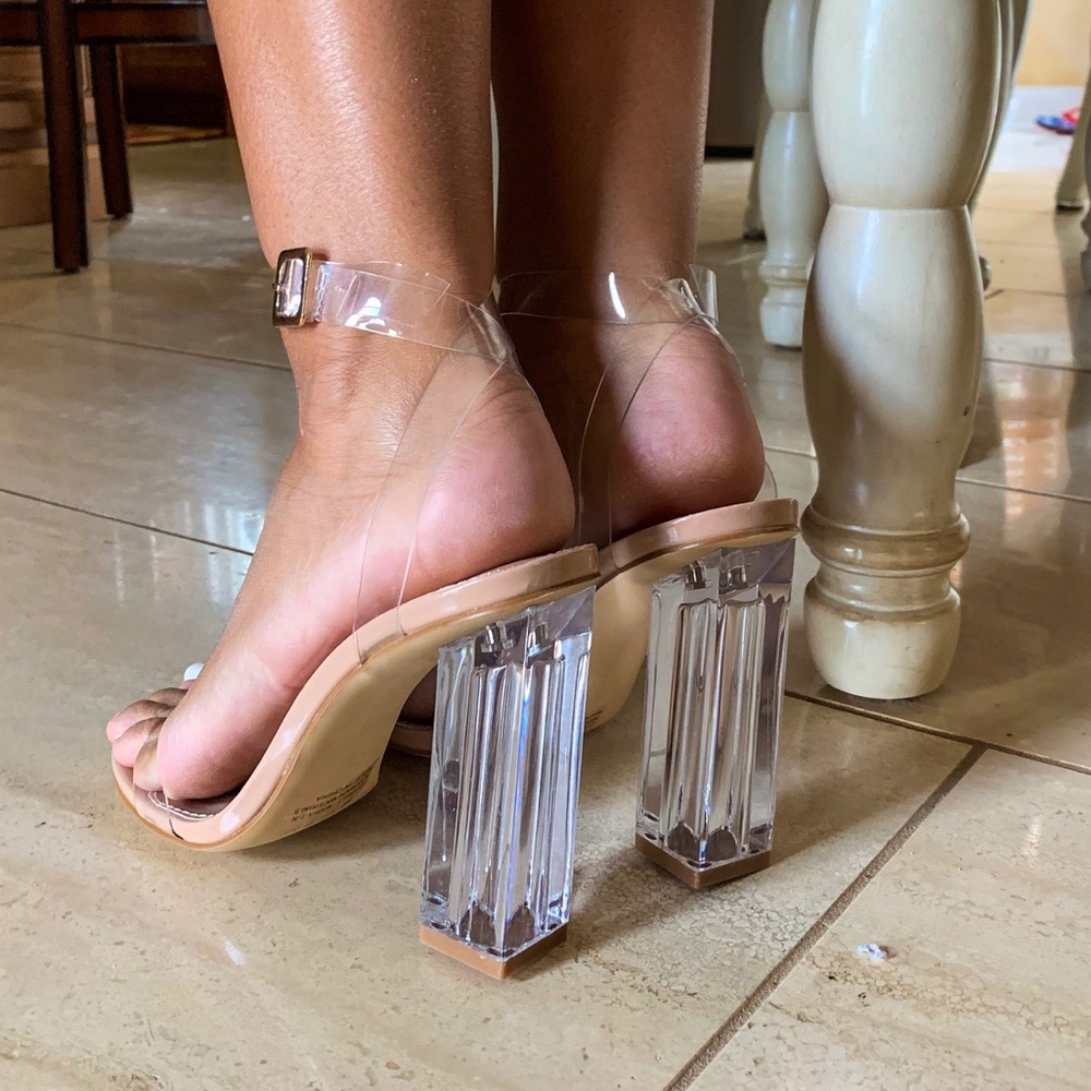 Clear heels 4”